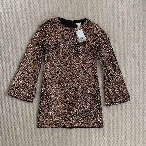 H&M Gold Sequin Mini Dress XS